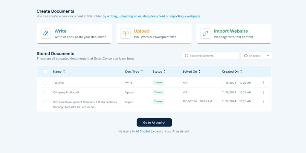 Create a Document for Training